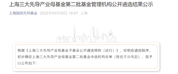 永旺配资 上海三大先导产业母基金，再出手17只子基金！