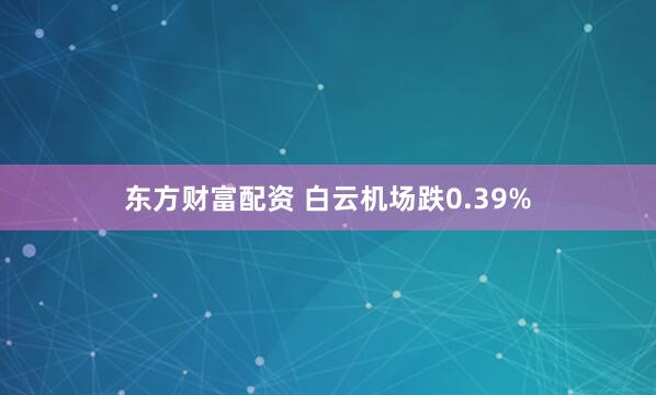 东方财富配资 白云机场跌0.39%